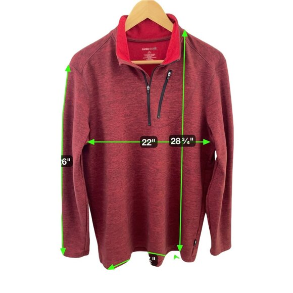 SWISSTECH Sweatshirt Men's Red Stretchy Half Zip Pullover Size Large - Picture 5 of 7